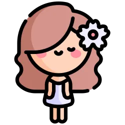Extended Makeup Service Offerings An icon of a flower girl thats had a little lipgloss and blush done