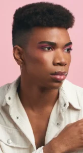 Person with pink eyeshadow and soft glam makeup, styled by Waring Makeup, Ottawa Special Event Makeup Artist.